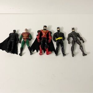 Lot of 5 Batman and Robin Superhero Action Figures Toys